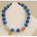 New Natural Blue Soft Heart Agate Bracelet